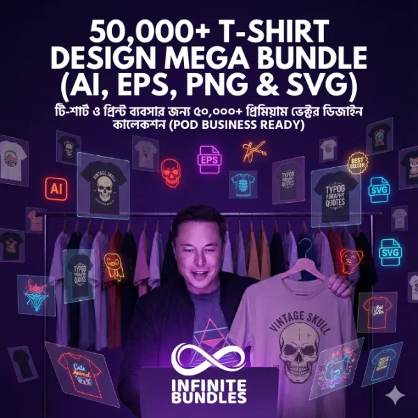 50,000+ T-Shirt Design Mega Bundle (AI, EPS, PNG & SVG)