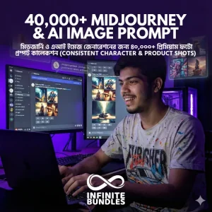 40,000+ Midjourney & AI Image Prompt Mega Bundle (Business, YouTube & Etsy Ready)